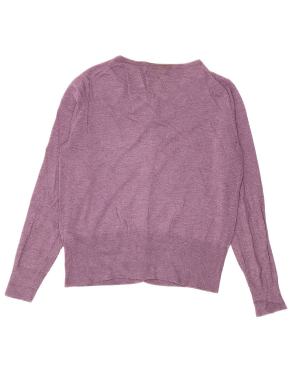 Marks & Spencer Womens Cardigan Sweater UK 16 Large Purple Viscose