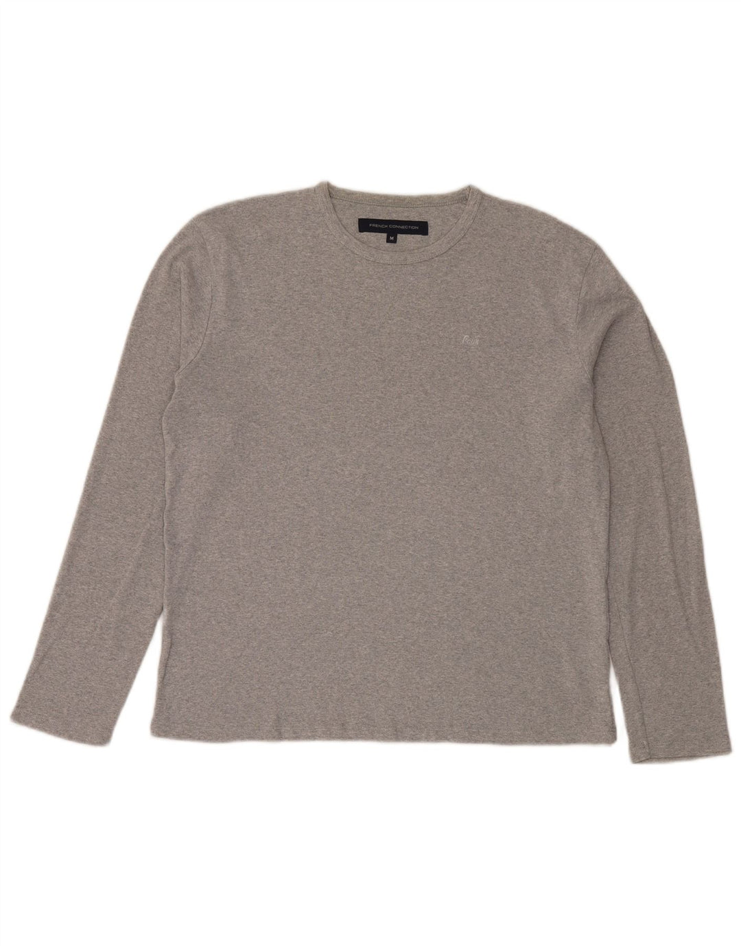 French Connection Mens Top Long Sleeve Medium Grey Flecked Cotton
