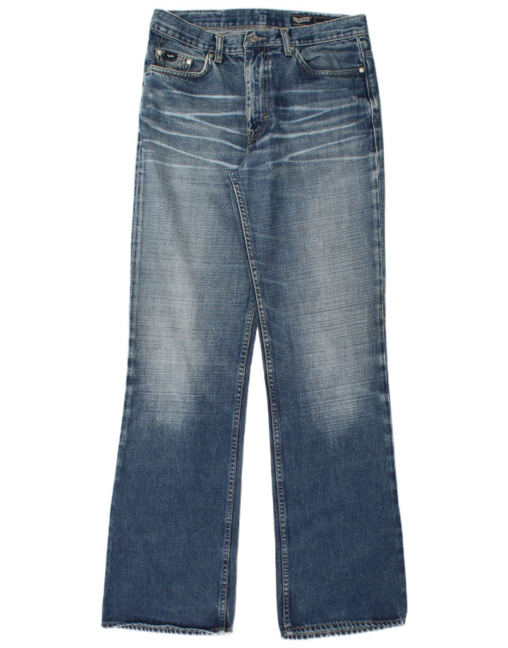 Gas Mens Bootcut Jeans W34 L34 Blue Cotton