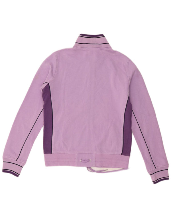 Champion Womens Tracksuit Top Jacket UK 14 Medium Purple Colourblock Cotton