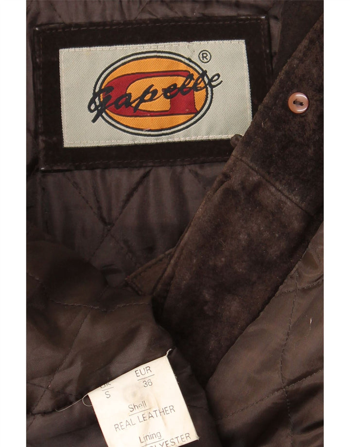 Gapelle Womens Oversized Suede Jacket UK 10 Small Brown Leather