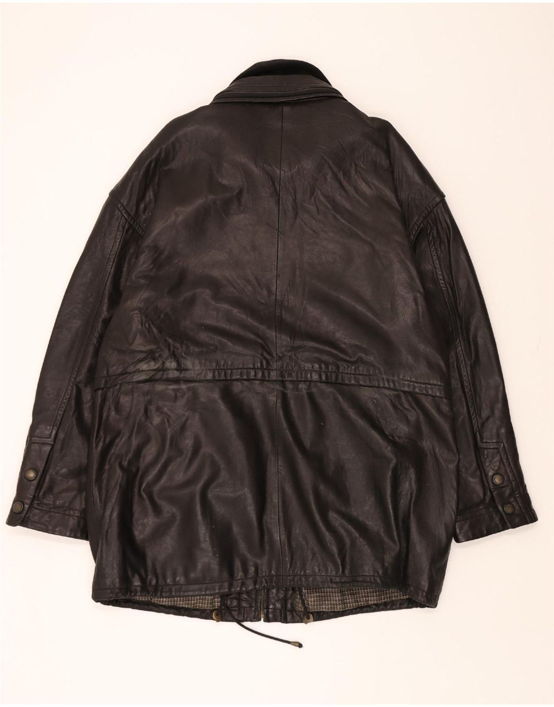 ITALLO Mens Leather Coat IT 54 2XL Black Leather Vintage Itallo and Second-Hand Itallo from Messina Hembry 