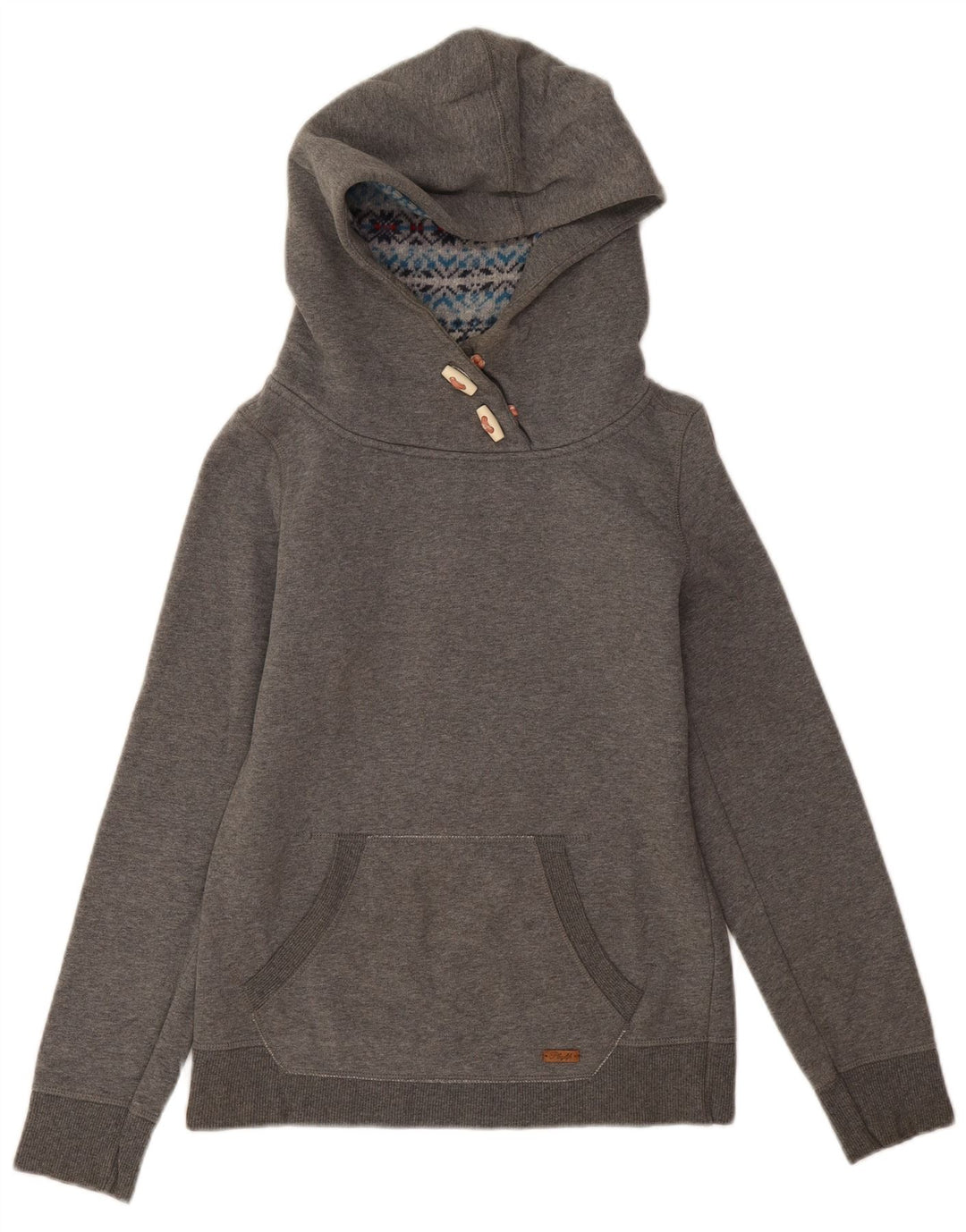 Playlife Womens Hoodie Jumper UK 10 Small Grey