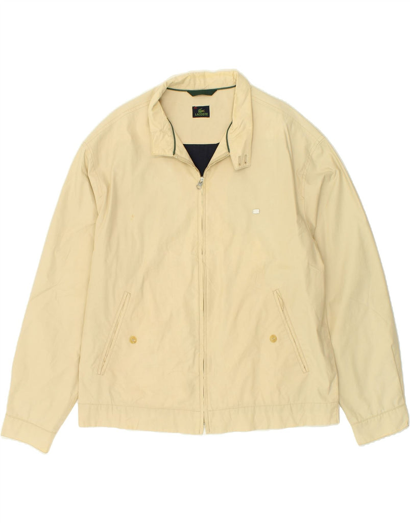 LACOSTE Mens Bomber Jacket UK 44 2XL Beige Cotton | Vintage Lacoste | Thrift | Second-Hand Lacoste | Used Clothing | Messina Hembry 