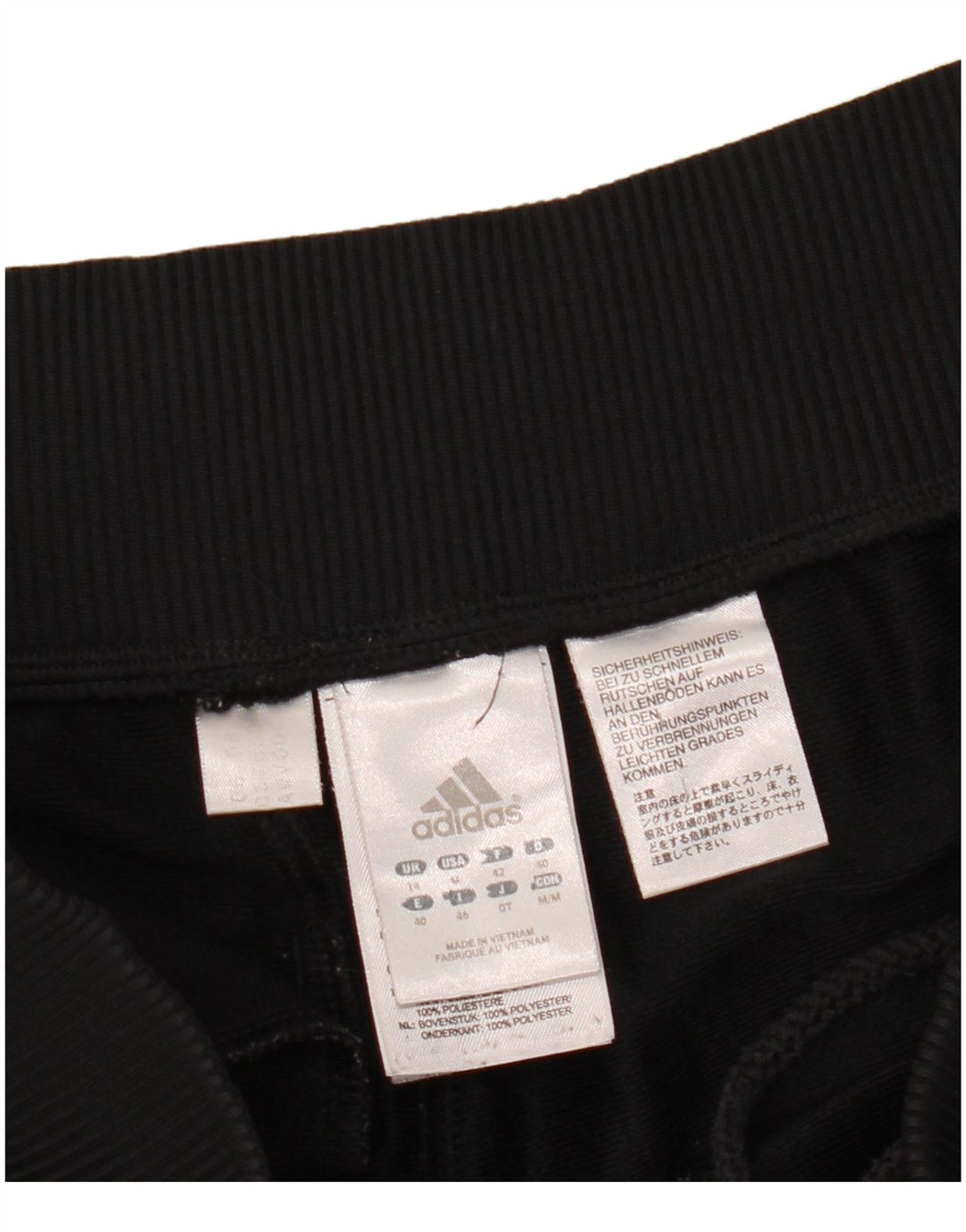 Adidas Womens Tracksuit Trousers UK 14 Large Black Polyester