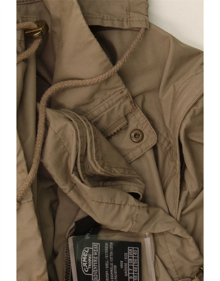 Camel Active Mens Hooded Utility Jacket IT 55 2XL Khaki Cotton