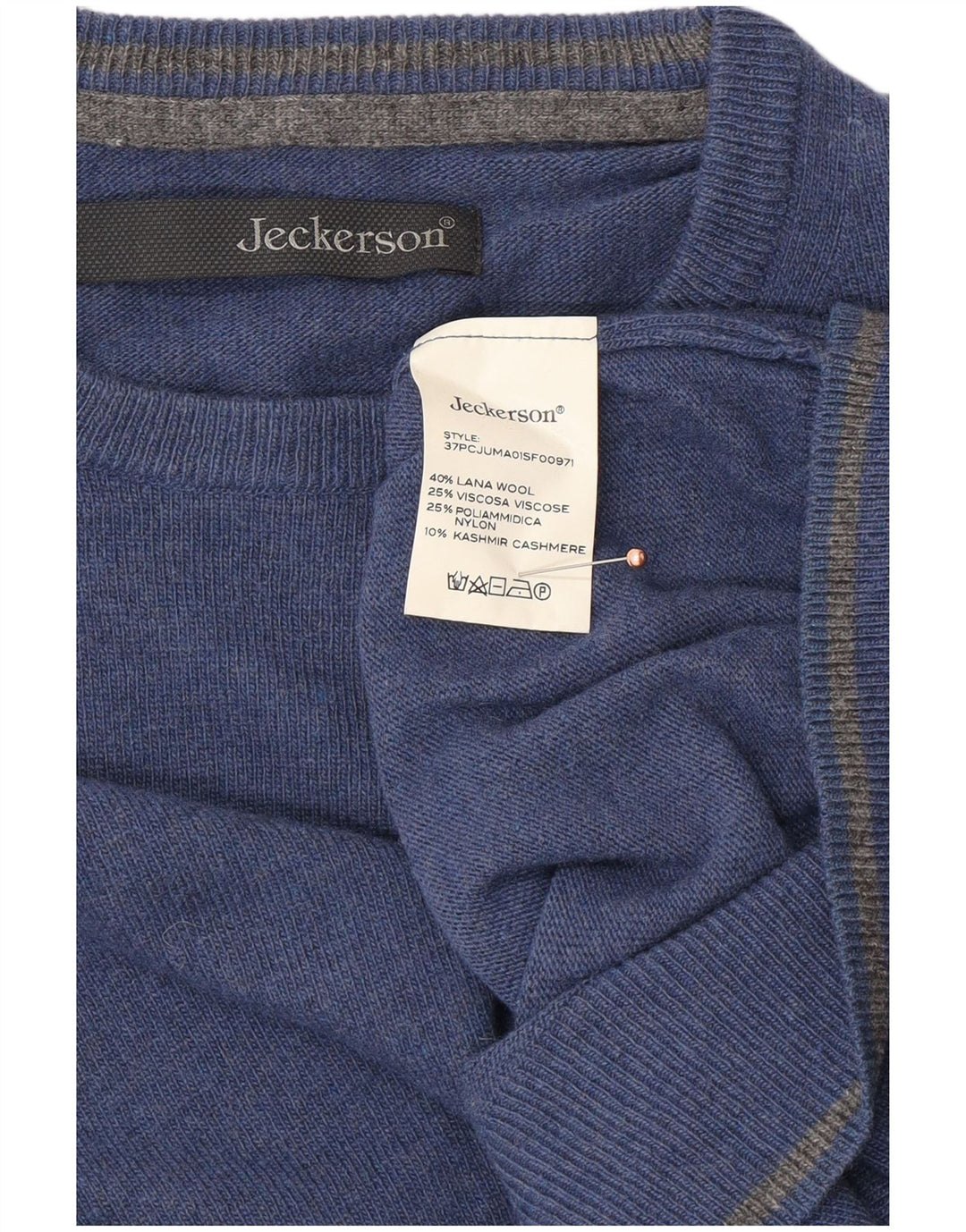 JECKERSON Mens Crew Neck Jumper Sweater Small Blue