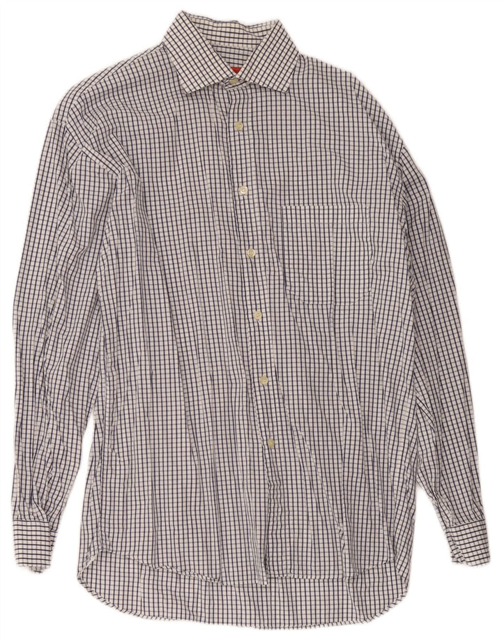 Ungaro Mens Shirt Size 39 15 1/2 Medium White Check