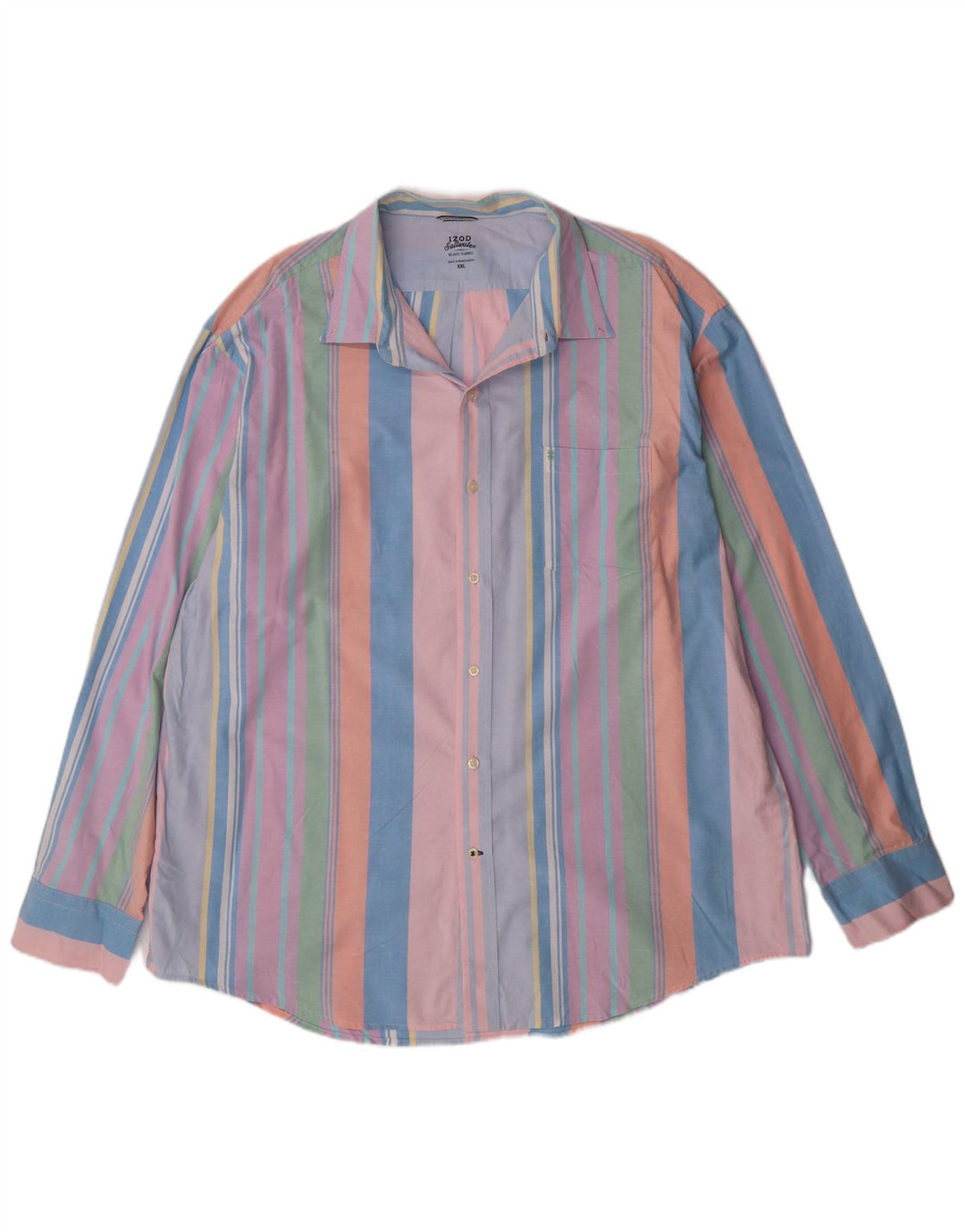 IZOD Mens Relaxed Classics Shirt 2XL Multicoloured Striped Cotton