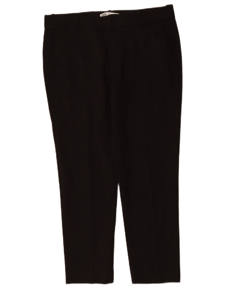 ZARA Womens Slim Chino Trousers EU 42 Large W32 L27 Black Cotton