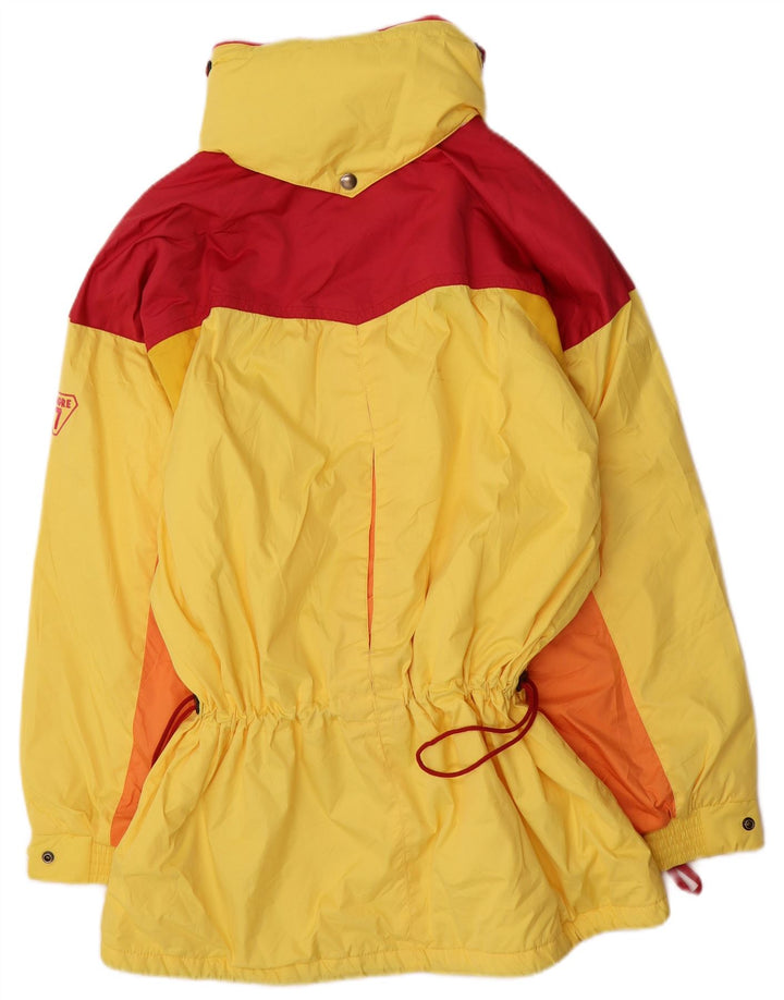 Degre 7 Womens Hooded Anorak Ski Jacket UK 12 Medium Yellow Colourblock