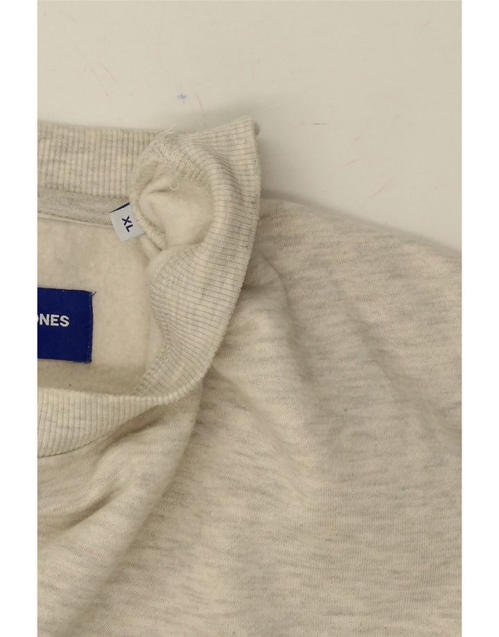JACK & JONES Mens Originals Graphic Sweatshirt Jumper XL Grey Polyester Vintage Jack & Jones and Second-Hand Jack & Jones from Messina Hembry 