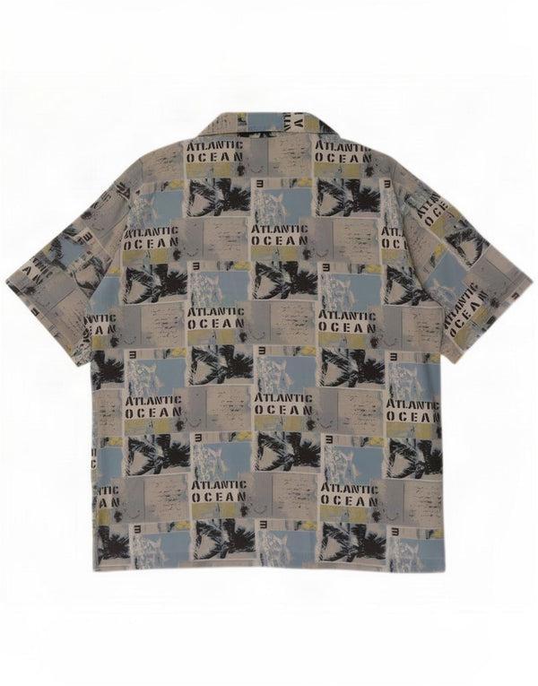Mangoon Mens Short Sleeve Abstract Shirt UK 44 XL Multicoloured Hawaiian