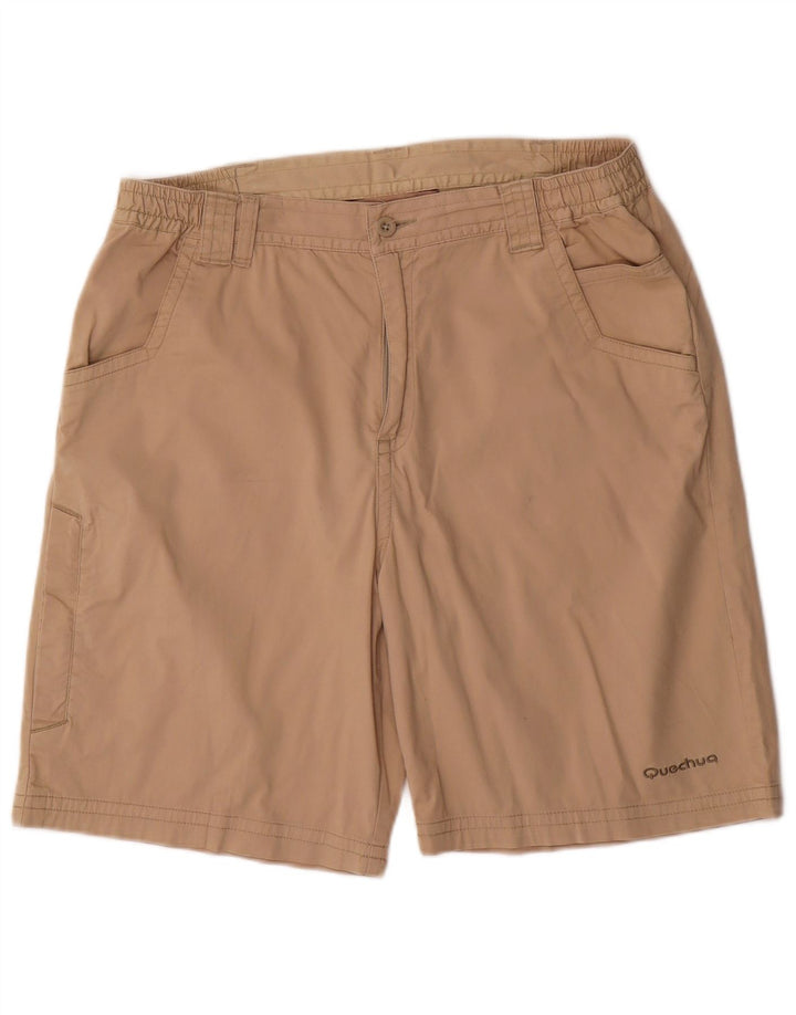 Decathlon Mens Quechua Cargo Shorts W34 Large Beige Cotton