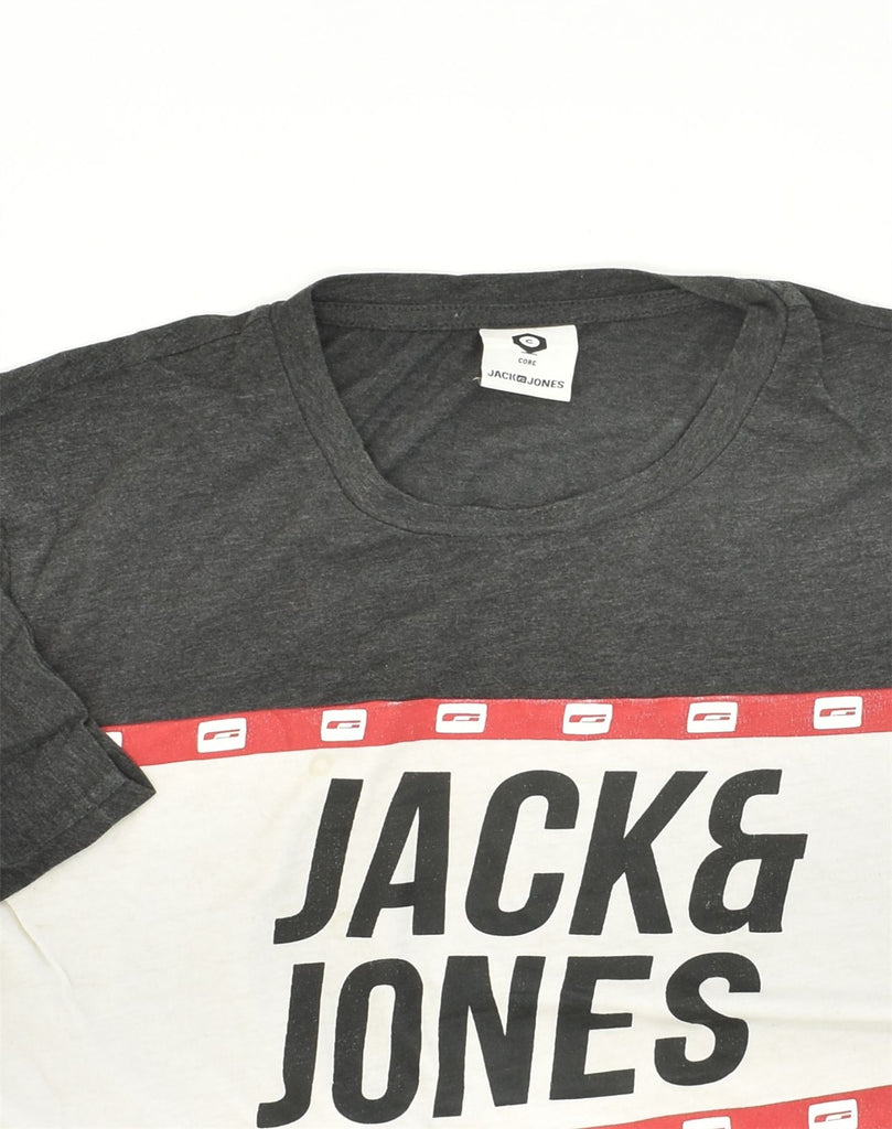 JACK & JONES Mens Graphic T-Shirt Top Large Grey Cotton | Vintage Jack & Jones | Thrift | Second-Hand Jack & Jones | Used Clothing | Messina Hembry 