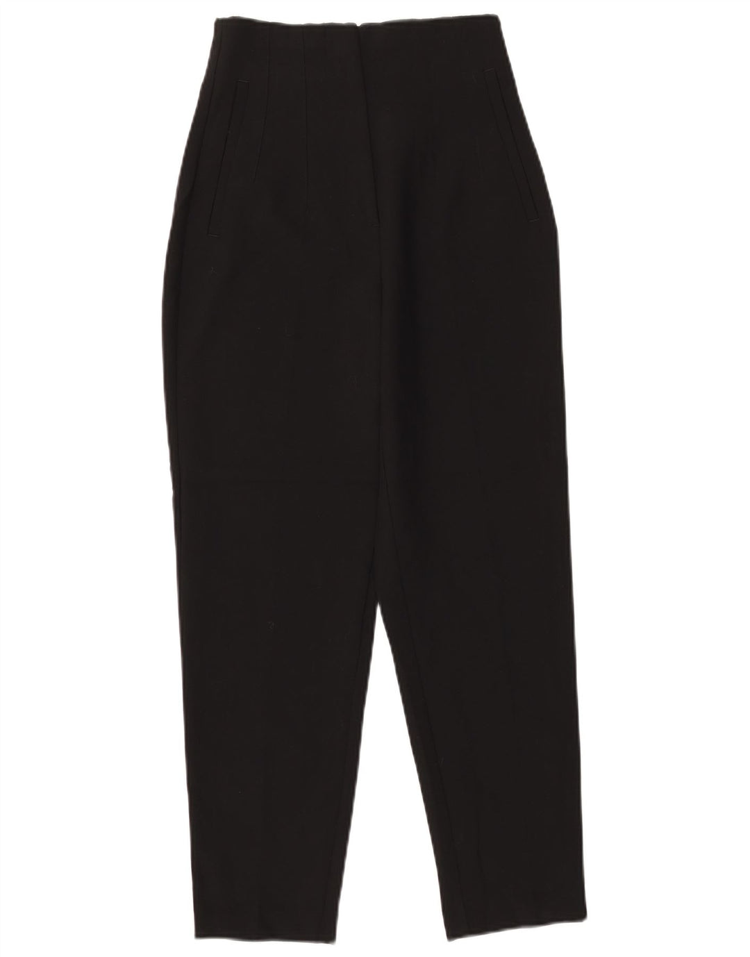 ZARA Womens High Waist Suit Trousers XS W24 L26 Black Polyester
