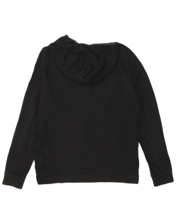 Hugo Boss Mens Zip Hoodie Sweater Small Black Colourblock Cotton