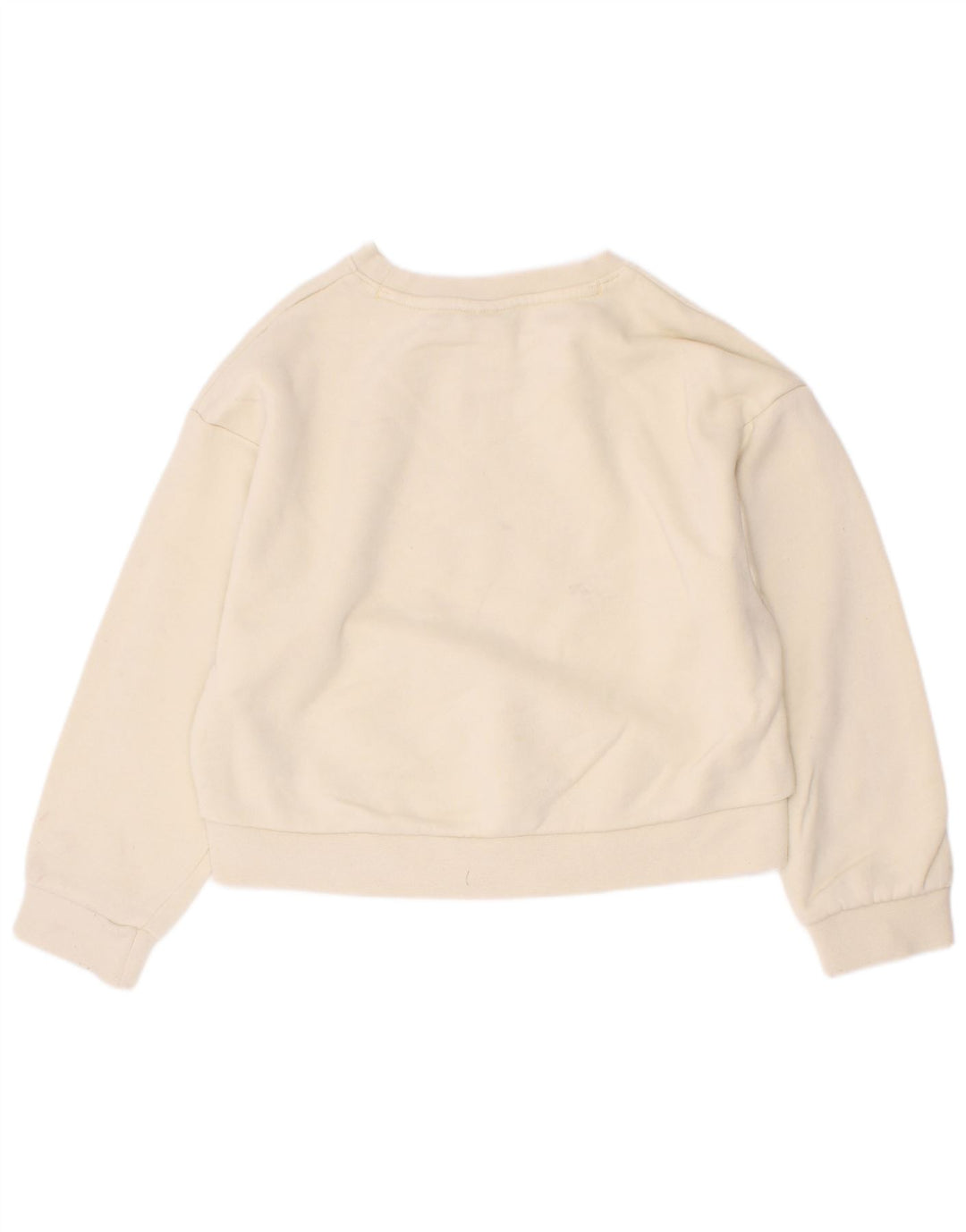 Nike Girls Graphic Sweatshirt Jumper 5-6 Years Medium Beige Cotton