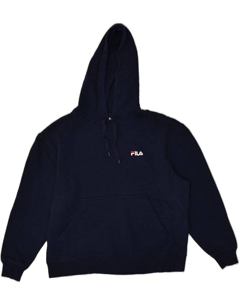 FILA Boys Hoodie Jumper 15-16 Years Large Navy Blue Cotton | Vintage Fila | Thrift | Second-Hand Fila | Used Clothing | Messina Hembry 