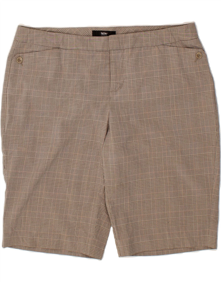 MOSSIMO Womens Stretch Casual Shorts US 12 Large W34 Brown Check Polyester Vintage Mossimo and Second-Hand Mossimo from Messina Hembry 