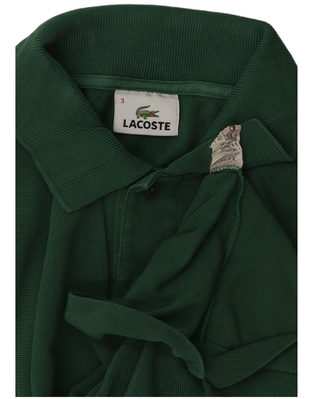 Lacoste Mens Polo Shirt Size 3 Small Green Cotton