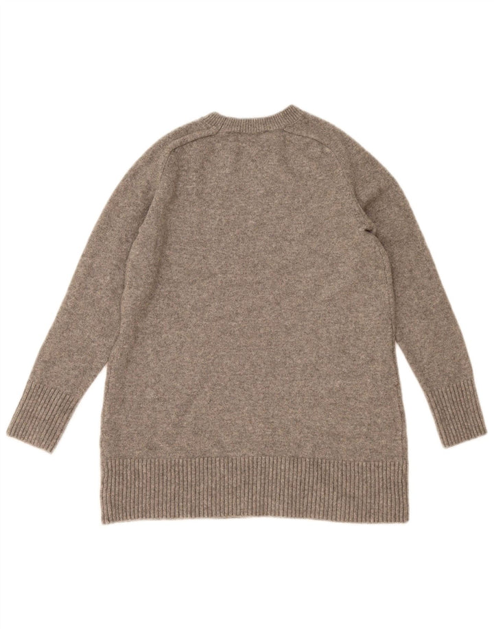 Zara Womens Boat Neck Jumper Sweater UK 12 Medium Grey Flecked Polyester