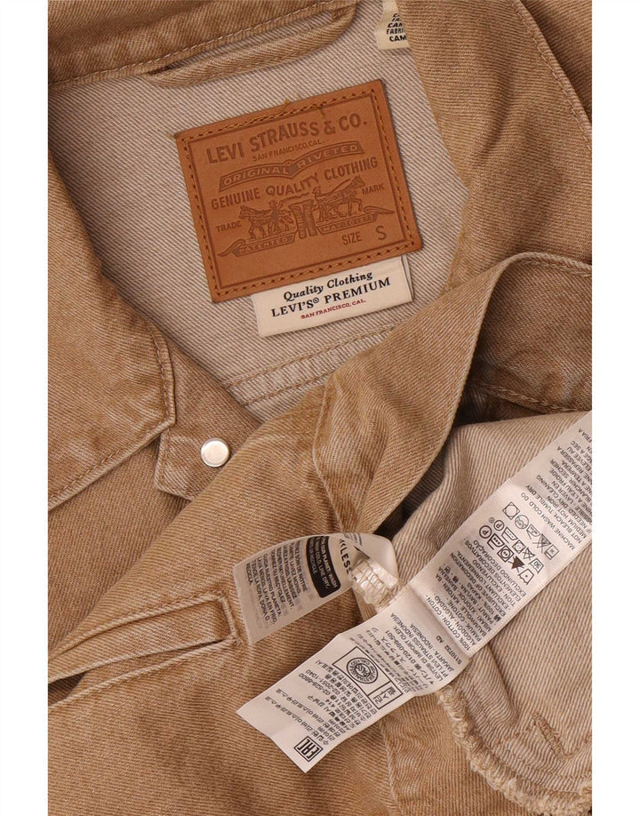 Levi's Mens Denim Jacket UK 36 Small Beige Cotton