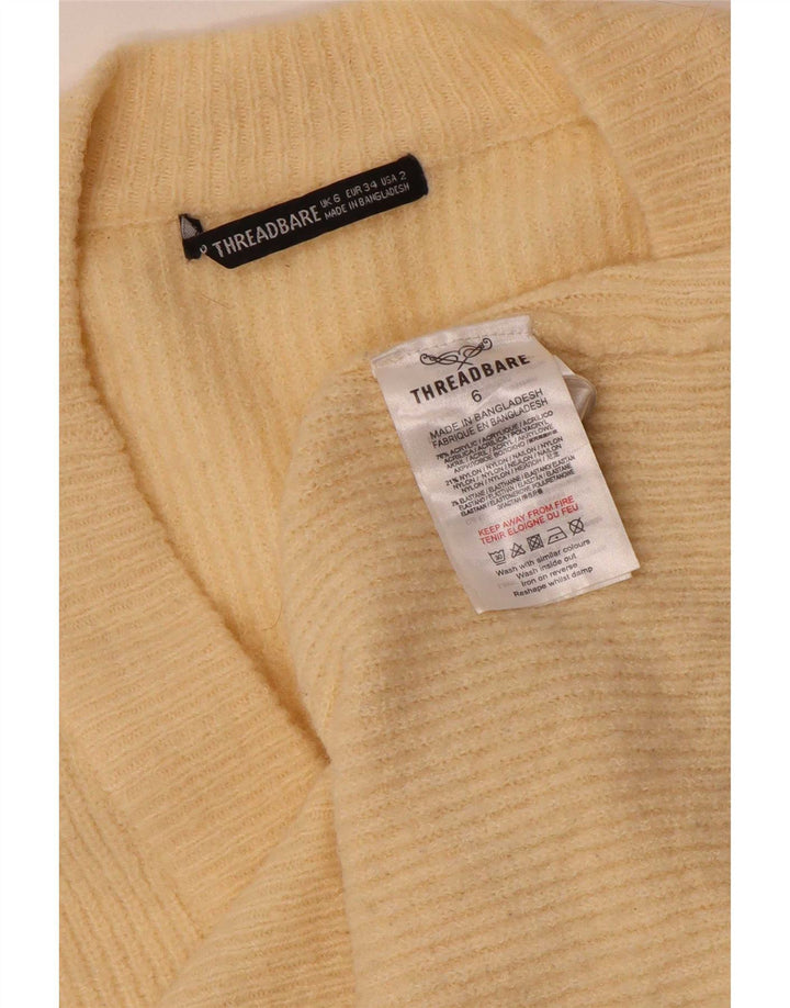 Threadbare Womens Oversized Cardigan Sweater UK 6 XS Beige Acrylic