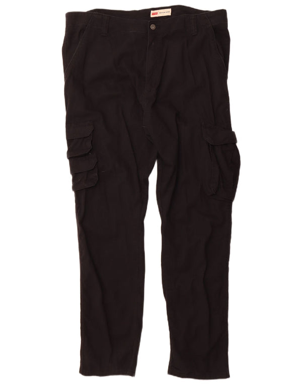 Wrangler Mens Regular Tapered Cargo Trousers W38 L32 Black Cotton