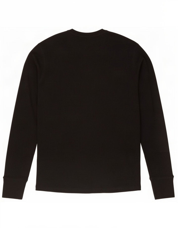 Gap Mens Graphic Top Long Sleeve Medium Black Cotton