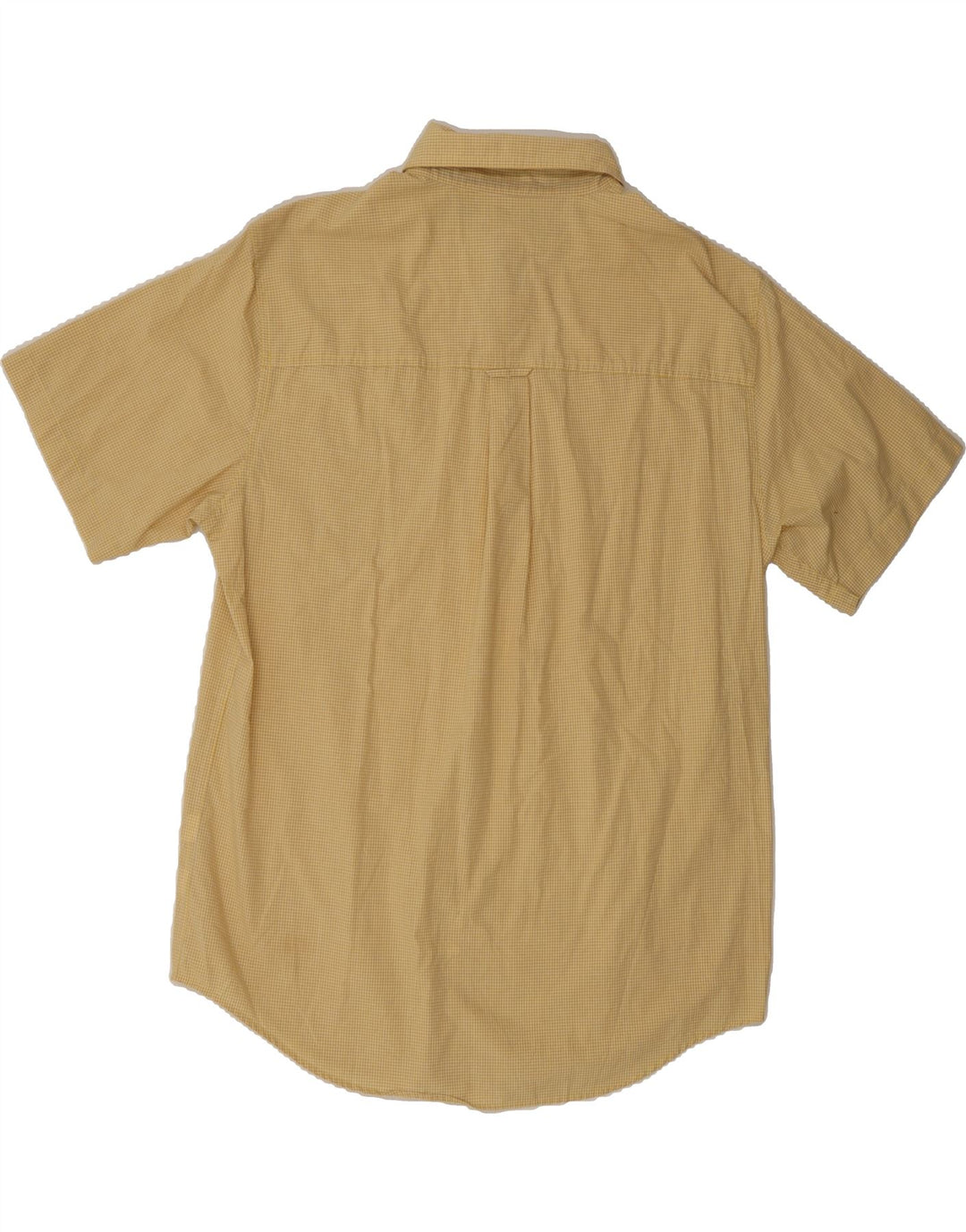 CHAPS Mens Easy Care Short Sleeve Shirt Large Yellow Check Cotton Vintage Chaps and Second-Hand Chaps from Messina Hembry 