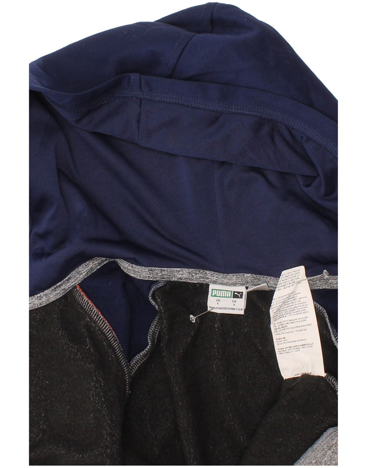 PUMA Boys Graphic Zip Hoodie Sweater 5-6 Years Grey Colourblock Polyester