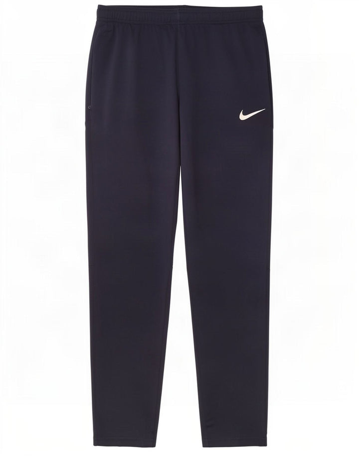 Nike Mens Dri Fit Tracksuit Trousers Large Navy Blue Polyester