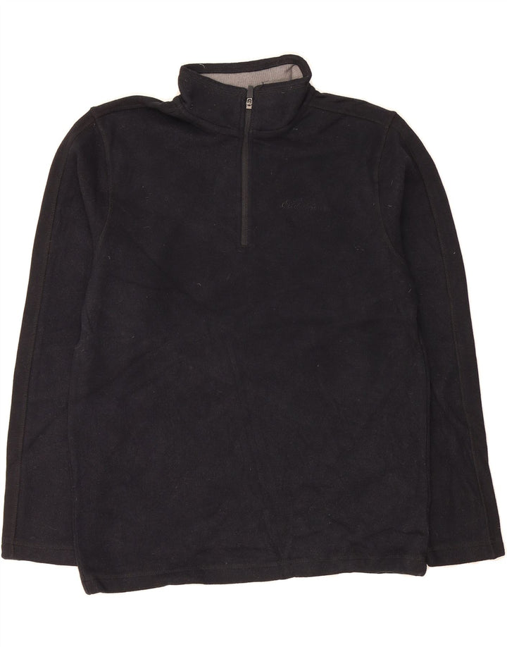 EDDIE BAUER Mens Zip Neck Sweatshirt Jumper Small Black Cotton Vintage Eddie Bauer and Second-Hand Eddie Bauer from Messina Hembry 