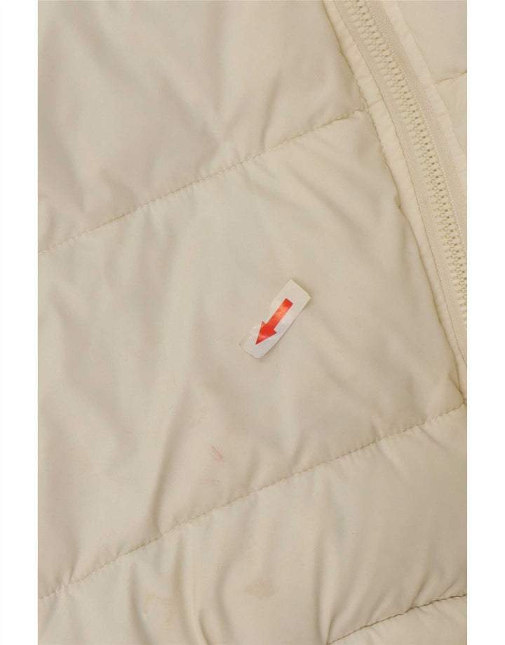 Ellesse Womens Hooded Oversized Padded Jacket UK 8 Small Off White