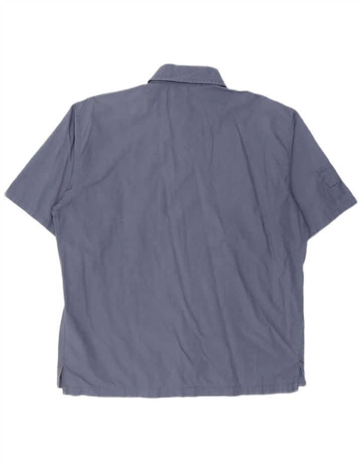 Murphy & Nye Mens Short Sleeve Shirt Large Blue Cotton