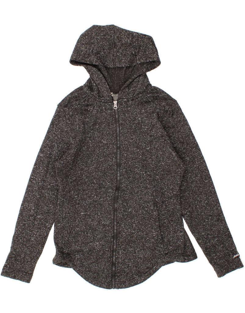 EDDIE BAUER Womens Zip Hoodie Sweater UK 12 Medium Grey Flecked Vintage Eddie Bauer and Second-Hand Eddie Bauer from Messina Hembry 
