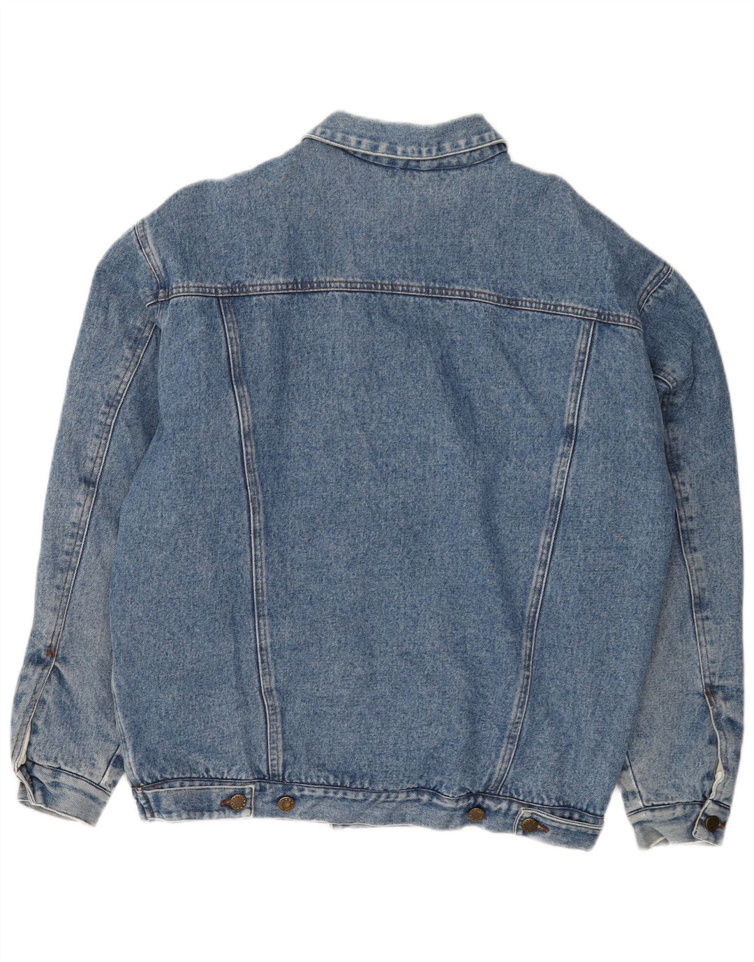 Vintage Mens Denim Sherpa Jacket UK 40 Large Blue