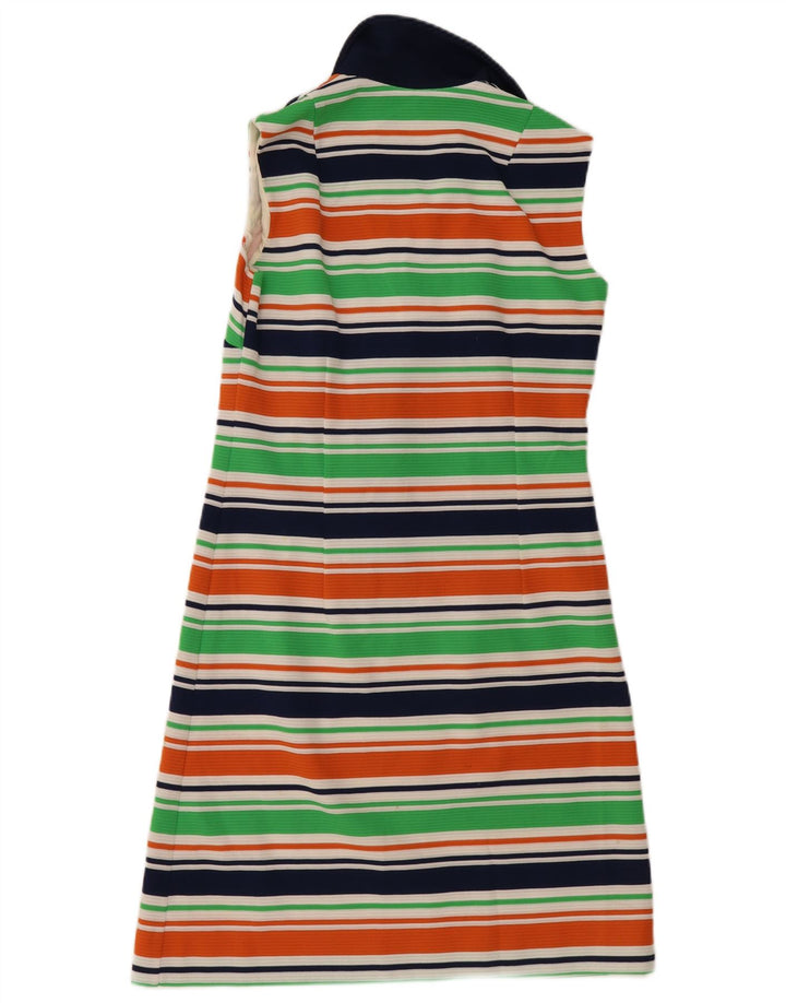 Trevira Womens Sleeveless Polo Dress UK 12 Medium Multicoloured Striped