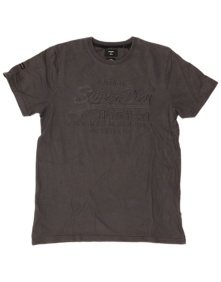 Superdry Mens Standard Graphic T-Shirt Top Large Grey Cotton