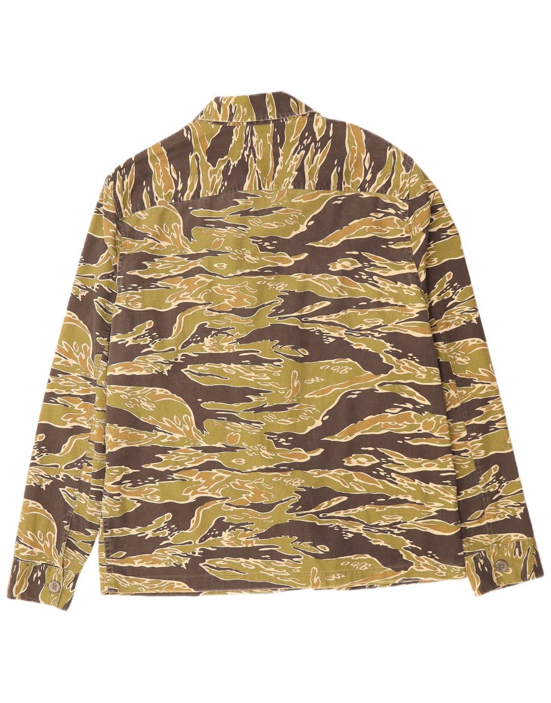 ALL SAINTS Mens Relaxed Fit Shirt Medium Khaki Camouflage Cotton