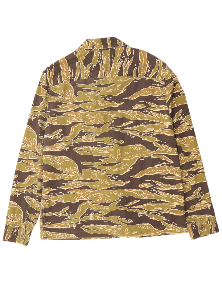 ALL SAINTS Mens Relaxed Fit Shirt Medium Khaki Camouflage Cotton