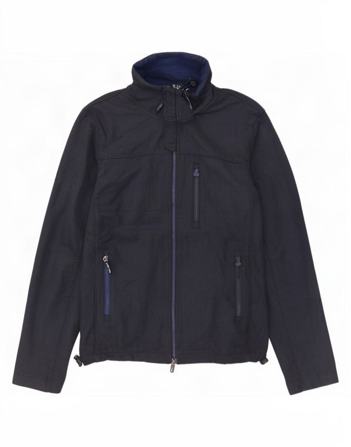Superdry Mens Windtrekker Windbreaker Jacket UK 42 XL Navy Blue Polyester