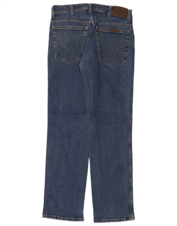 WRANGLER Mens Regular Fit Straight Jeans W32 L32 Blue Cotton
