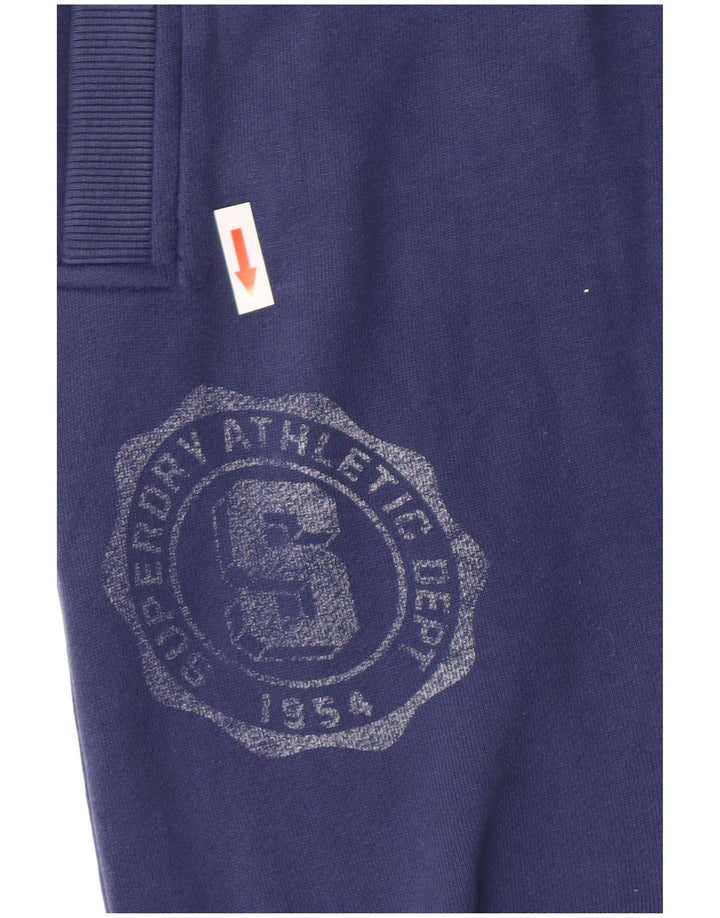 Superdry Mens Graphic Tracksuit Trousers Joggers Small  Blue Cotton