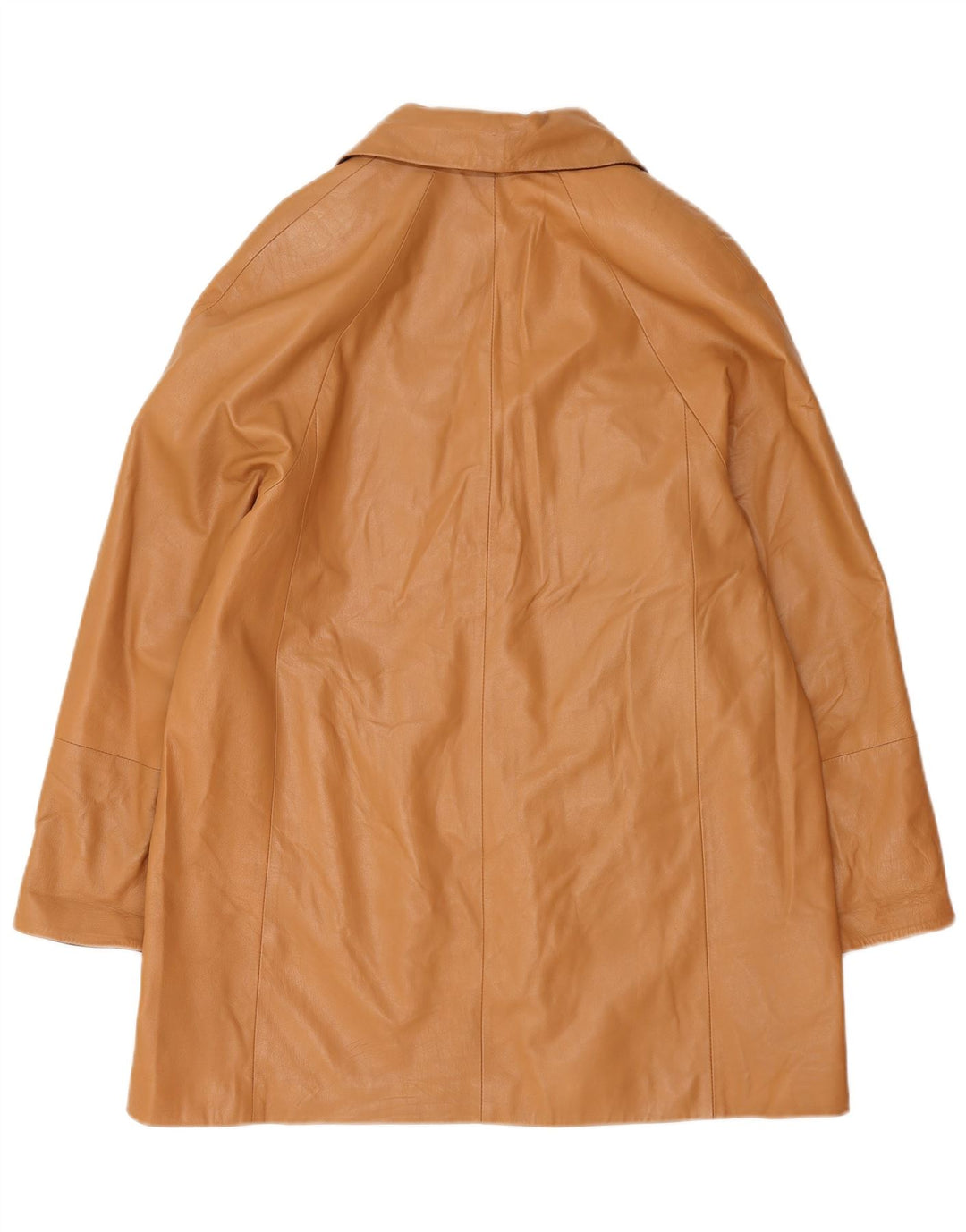 Vintage Womens Leather Coat UK 16 Large Brown Leather