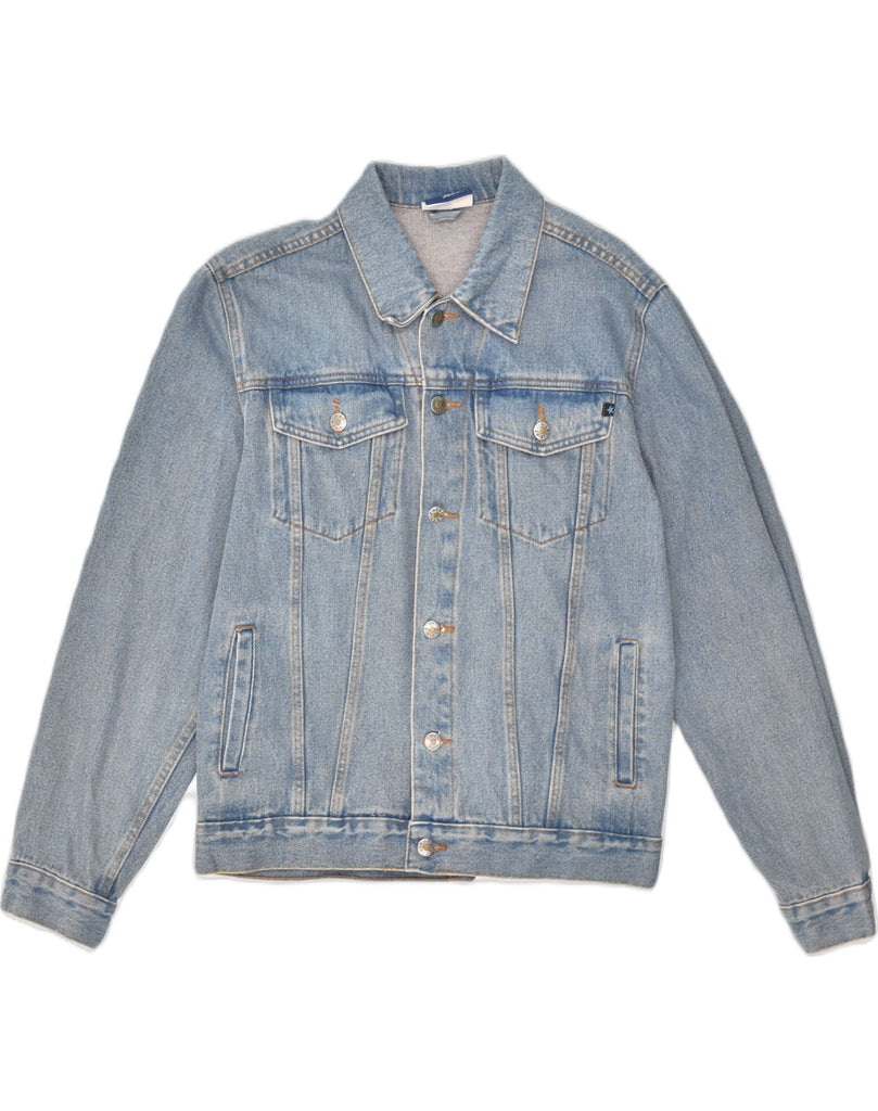 DENIM STYLE Mens Denim Jacket UK 38 Medium Blue Cotton | Vintage Denim Style | Thrift | Second-Hand Denim Style | Used Clothing | Messina Hembry 