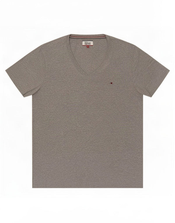Tommy Hilfiger Mens T-Shirt Top XL Grey Flecked Cotton
