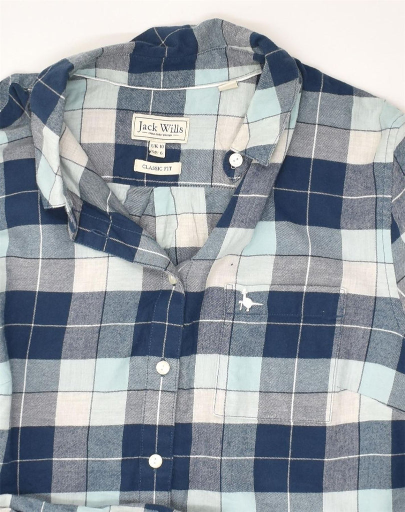 JACK WILLS Womens Classic Fit Shirt UK 10 Small Blue Check Cotton | Vintage Jack Wills | Thrift | Second-Hand Jack Wills | Used Clothing | Messina Hembry 