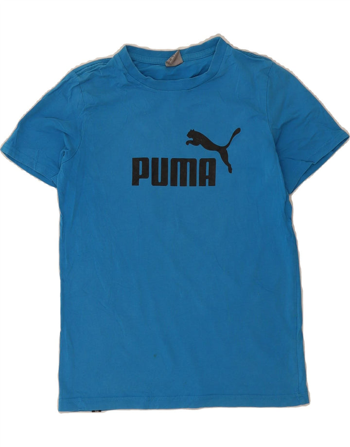 PUMA Boys Graphic T-Shirt Top 11-12 Years Blue Vintage Puma and Second-Hand Puma from Messina Hembry 